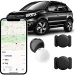 2 Pack GPS Tracker for Vehicles Work with Find My (iOS Only) Real Time Mini Car Item Finder Global Coverage Hidden Car Locator Tracking Device No Monthly Fee or Subscription No SIM Card Required
