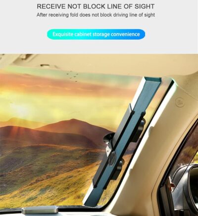 Retractable Windshield Sun Shade for Car, Cordless Cellular Sun Visor Protector Blocks 99% UV Rays to Keep The Vehicle Cool, Honeycomb Sunshade Fits Various Models with 3 Suction Cups (63CM/25IN) - Image 6