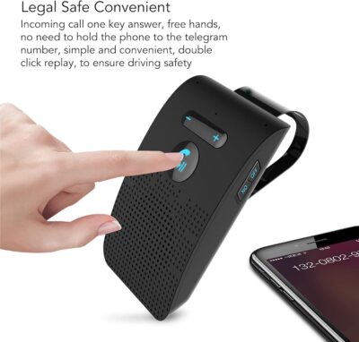SP09 Handsfree Bluetooth Speaker for Cell Phone, in Car Speakerphone with Visor Clip, Motion Auto On, Connect 2 Phones, 10 Hours Talking Time, Car Visor Bluetooth Receiver for - Image 7