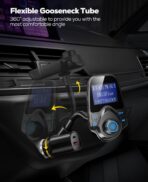 Nulaxy [2026 KM18 Upgraded Version] 48W Bluetooth 5.4 Car Adapter with Fasting Charging Ports [PD 30W & QC3.0 18W], Supports Hands-Free Call, 1.44" Screen Wireless Radio FM Transmitter, Black - Image 7