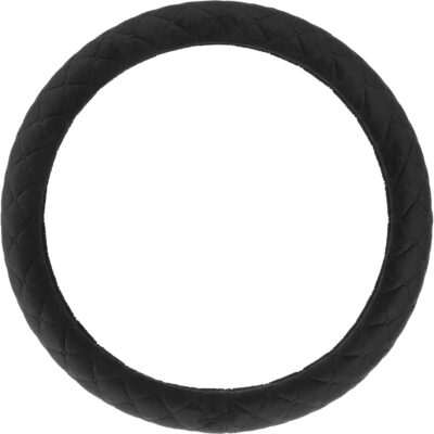 Soft Car Steering Wheel Cover for Sedan, SUV, Warm Luxury Velvet, Odorless, Universal, Anti Slip, Summer Winter, Black, Large Size[15" 1/2-16"](39-41cm) - Image 3
