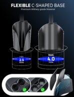 eSamcore Cup Holder Phone Holder, Unobstructed Cup Holder Phone Mount for Your Car Cupholder (2.5"-4") with Flexible C-Shaped Base, 360° Swiveling, 0.8" Deep Clamp Compatible with iPhone 4.7"–7" - Image 3