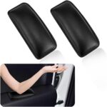 2PCS Car Knee Cushion,Soft Leather Car Door Armrest Pad for Knee Leg Elbow,Universal Car Center Console Cushion Pad Comfort Pillow for Automotive Interior Accessories (Black)