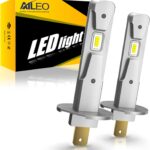 AILEO H1 LED Fog Light Bulb, 25W 6000 Lumens Super Bright 6000K Cool White 360°Beam H1 LED Bulb for DRL or Fog Light Bulb Replacement 1:1 Mini Size Quick Install IP68 Waterproof, 2 Pack