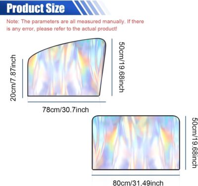 Holographic Front & Rear Car Window Shades, Magnetic Car Side Window Covers, Blackout Auto Privacy Curtains for Blocking Sunlight, Camping, Napping, Sleeping, Breastfeeding (4PCS) - Image 2