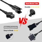 Honalia Pure White Rock Light Extension Wire 4 PCS, Extension Cable 47 Inch 2 Pin, 6000K White LED Rock Lights for Trucks UTV ATV RZR Golf Cart - Image 2