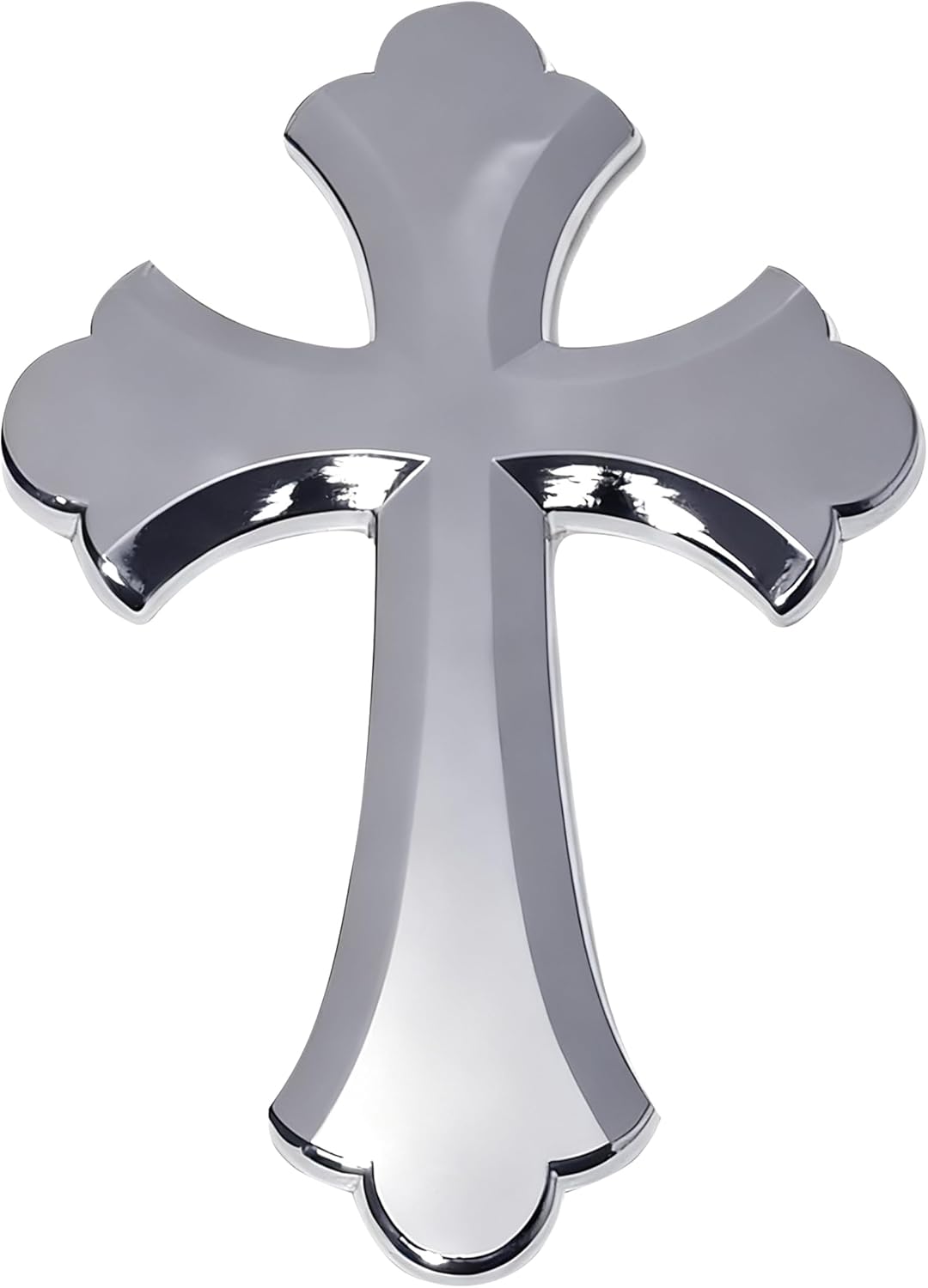 61qt4vKq-rL._AC_SL1500_.jpg Car Stickers,3.25" x 2.2" 3D Cross Automotive Decal,Car Accessories Jesus Christian Metal Cross Cars Emblem,Self Adhesive Automotive Exterior Accessories,Applicable to All Vehicles (Sliver) - Image 1