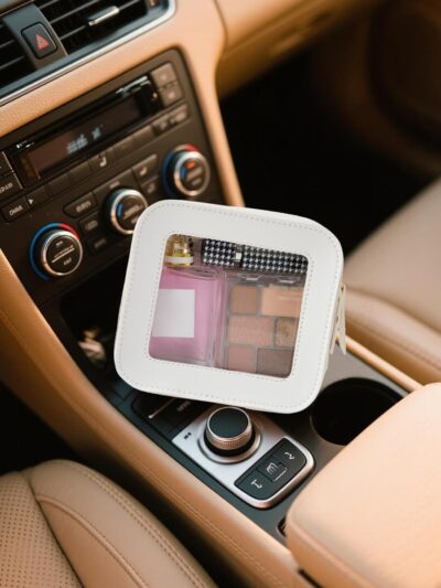 Clear Toiletry Bag Small, Mini Waterproof Makeup Organizer Zipper for Travel & Car Essentials White - Image 4