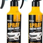 NUAN 2-Pack Nano Hydrophobic Ceramic Coating, 300ml Car Coating Spray Kit,Easy-to-Spray Auto Paint Protection, Includes Microfiber Cloth for Vehicle Shine & Protection