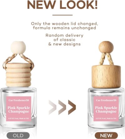 HoogaLife Car Air Freshener Diffuser 2 Pack Hanging Air Freshener Diffuser - Pink Sparkle Champagne Fragrance Oil Air Diffuse r for Car, 45+ Days Long Lasting Fragrance Made in USA (P38) - Image 2