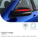 Kewucn 2PCS Car Rear View Mirror Stickers, Waterproof Auto Side Rearview Mirrors Decal Stripes, Universal Anti-Collision Striped Automotive Warning Stripes for Most Vehicles (Red) - Image 4