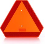 Slow Moving Vehicle Sign Triangle Sign 14"x16" Engineering Grade Reflective Up to 7 Years Outdoor for Golf Cart (Plastic NEW)