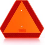 Slow Moving Vehicle Sign Triangle Sign 14"x16" Engineering Grade Reflective Up to 7 Years Outdoor for Golf Cart (Plastic NEW)