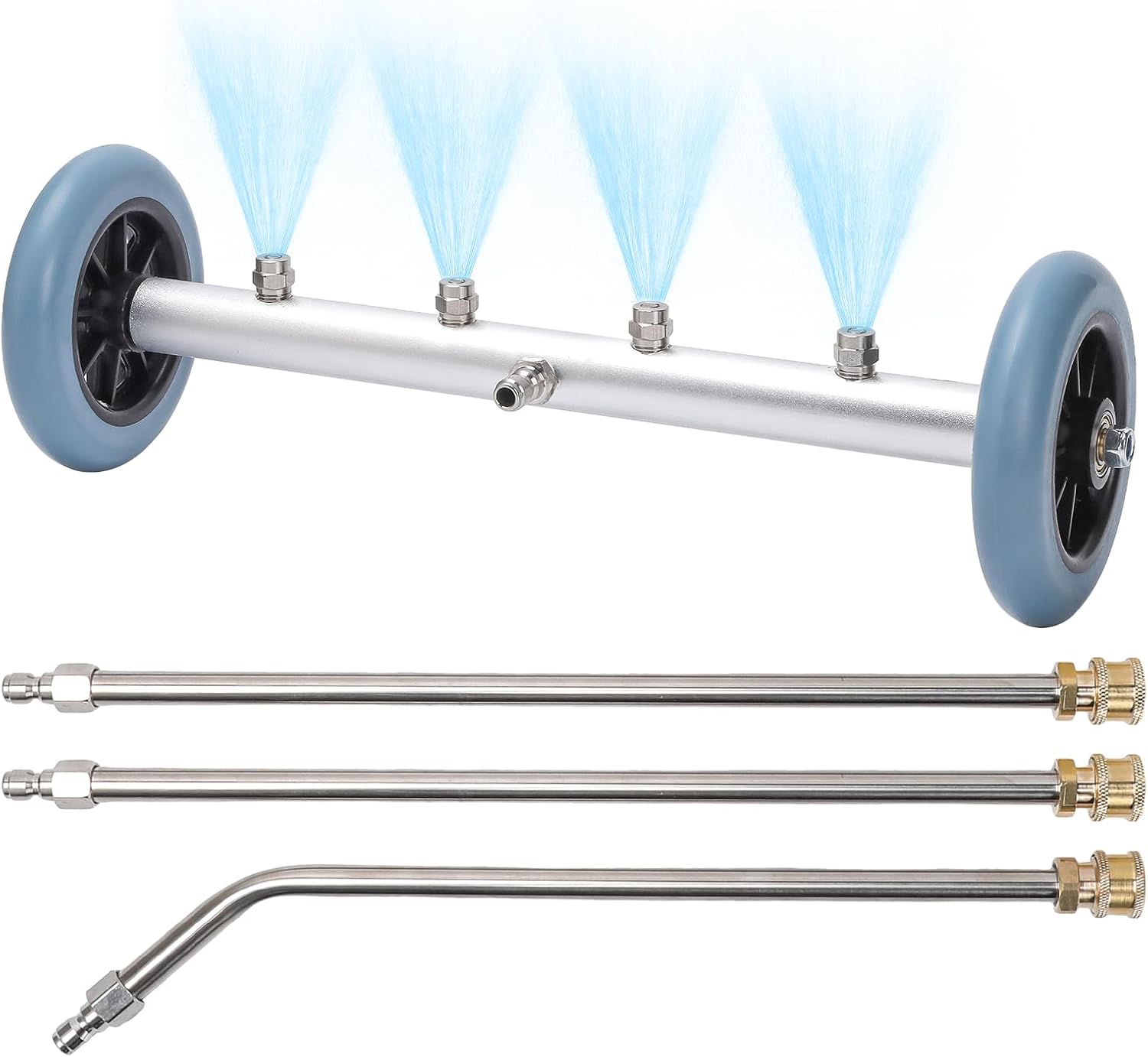 61r-cTJZSmL._AC_SL1500_.jpg 16 Inch Undercarriage Pressure Washer Attachment, Pressure Washer Undercarriage Cleaner, Under Car Washer Attachment with 3 Extension Wand, 4000 PSI - Image 1