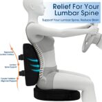 CloudBliss Lumbar Support Pillow & Seat Cushion Set for Office Chair, Desk Chair, Wheelchair & Car – Memory Foam Back Support, Ergonomic Chair Cushions, Sciatica Pain Relief, Home Essentials, Black - Image 6