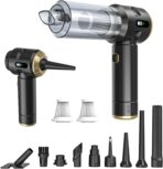 Cordless Handheld Car Vacuum Cleaner,Rechargeable Portable Lightweight Dust Blower,22000PA Powerful Suction Mini Vacuum Cleaner for Deep Cleaning of Home,Car and Pet Hair(Black-Gold)