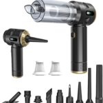 Cordless Handheld Car Vacuum Cleaner,Rechargeable Portable Lightweight Dust Blower,22000PA Powerful Suction Mini Vacuum Cleaner for Deep Cleaning of Home,Car and Pet Hair(Black-Gold)