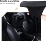 Car Center Console Heighten Cover, Leather Memory Foam Car Armrest Booster Pads, Leather Car Armrest Cover Protector, Suitable for Most Vehicles, SUVs, Trucks, Cars (Black) - Image 6