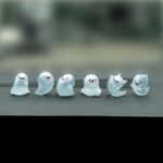 Luminous Ghost Car Dashboard Decor, 6PCS Fun Ghost Car Dash Decorations, Rear View Mirror Ornament, Interior Accessories for Home Office