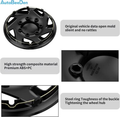 Ford 4-Pack Hubcaps: Wheel Covers Compatible with Ford Van 1998-2023, Truck & Econoline; 16 inch Silver - Image 4