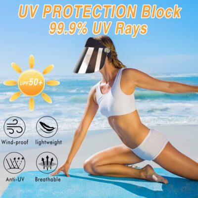 WAYCOM Sun Cap, Sun Visor Hat - UV Protection Hat -Premium UPF 50+ Hat for Hiking, Golf, Tennis, Outdoors - Image 3