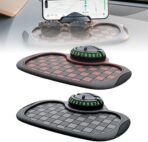 Mobile Phone Bracket Anti-Slip Mat, Multifunction Car Dashboard Mat with Temporary Parking Number, Large Universal Fit Anti-Slip Mat for Phones, Sunglasses and Keys Gadget (Set)