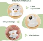 6 Pack Glow in The Dark Cow Car Decor, Cute Luminous Resin Dashboard Decorations for Cars, 3.3cm Funny Animal Touchscreen Accessories (Transparent) - Image 5