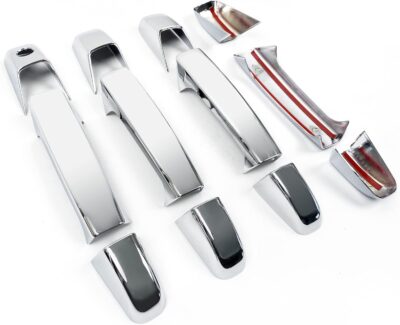 Chrome Door Handle Covers Trim Compatible with Chevrolet Silverado Tahoe Suburban Avalanche 2007-2013 GMC Yukon Sierra 2007-2014 Escalade 2007-2014 for 4 Doors Without Passenger Keyhole - Image 6