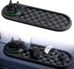 Multifunction Car Anti-Slip Mat, 2026 New 360° Rotating Dashboard Phone Holder, Non Slip Universal Car Mat for Office and Travel, Portable Car Organizer Mat for Drivers (Gray)