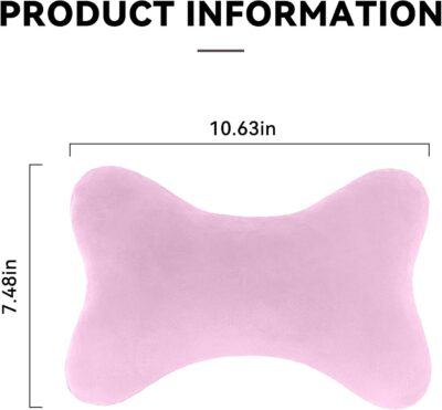 Car Headrest Pillow, Soft Comfortable Memory Foam Automotive Neck Pillow Cushion for Neck Pain Pressure Relief, Universal Fit (Pink) - Image 2