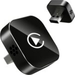 Wireless CarPlay Adapter, 2026 Upgraded Wired to Wireless for Apple CarPlay & Android Auto, Mini USB Design Car Play Adapter with Type-C Extension, Plug and Play, Stable Connection & No Latency