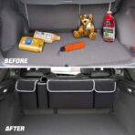 AUCELI Car Trunk Organizer, Backseat Hanging Large Storage with Adjustable Straps, Waterproof Collapsible Cargo Bag with 4 Pockets, Sturdy Space Saver Frees Trunk Floor for SUV, Truck, MPV - Image 4