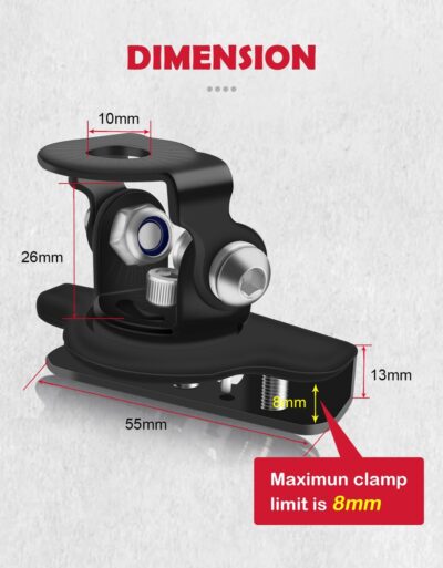 Led Hood Mounts, Universal Led Light Bar Mounting Brackets 304 Stainless Steel Hood Clamp Lights Mounts, Black - Image 7