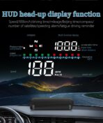 M19 Universal Car HUD Heads Up Display, OBD2 GPS Digital Speedometer for Windshield, Overspeed Warning, Fatigue Alert, 6-Speed Data, Plug and Play for All Cars, HD Speed Projector - Image 2