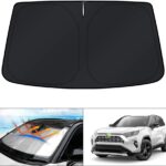 KUST Windshield Sun Shade for Toyota RAV4 2019-2022 2023 2024 2025 2026 Window Accessories Shade Sun Visor Cover Foldable Block UV Rays