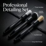 15-Piece Car Interior & Glass Cleaning Kit - 3 Graded Boar Brushes, 3-in-1 AC Vent Shutter Brush, 160g Gel, 180° Swivel Retractable Glass Brush | Auto-Focus Multi-Scenario Use - Image 3