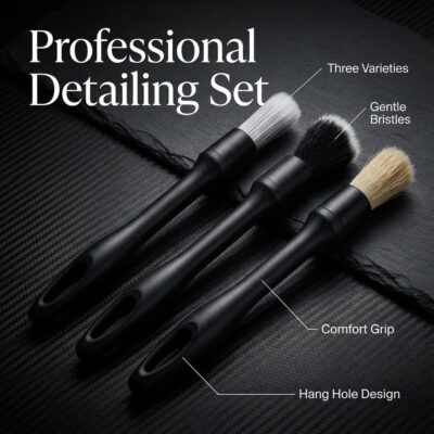 15-Piece Car Interior & Glass Cleaning Kit - 3 Graded Boar Brushes, 3-in-1 AC Vent Shutter Brush, 160g Gel, 180° Swivel Retractable Glass Brush | Auto-Focus Multi-Scenario Use - Image 3