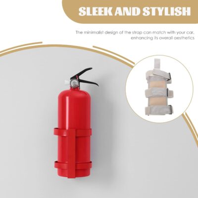 Fire Extinguisher Strap with Base Gray Adjustable Mounting Bracket for Vehicle Car Fire Extinguisher Holder Secure Fixing Strap for Truck and Utv Safety - Image 4
