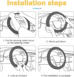 Bling Car Steering Wheel Cover, 15 Inch Rhinestones Soft Leather Elastic Steering Wheel Protector, Sparkly Crystal Diamond for Women Girls, Car Interior Accessories for Most Cars (Pink) - Image 4