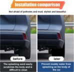 4PCS Universal Car Mud Flaps, Bendable Splash Guards with Fastener Rivet Clips, Flexible Truck Front & Rear Mudguard, Car Exterior Dirty Fenders Accessories for Pickup, SUV (Black) - Image 4