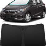 INSAUTO Custom Fit Windshield Sun Shade Accessories for Honda Fit 2007-2020, Foldable Front Window Sunshade, UV & Heat Reflector, Keeps Interior Cool, Includes Storage Bag