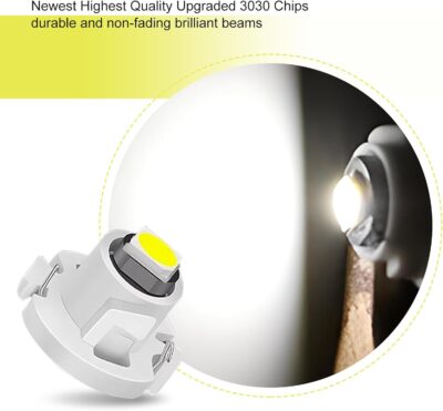10 PCS Car T4.2 LED Bulbs, 12 V 3030 SMD High Brightness Dashboard Indicator Light, Plug and Play Wide Angle HVAC Climate Control Bulb, Interior Lighting Replacement for Car (White) - Image 5