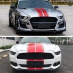 Car Hood Stripe Sticker Universal Auto Racing Stripes Body Side Decal Vinyl Stripe Sticker Accessories Modified Decoration for Car Vehicles (Red, 63 * 11'') - Image 3
