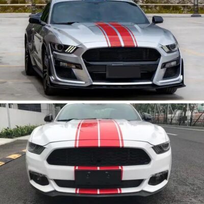 Car Hood Stripe Sticker Universal Auto Racing Stripes Body Side Decal Vinyl Stripe Sticker Accessories Modified Decoration for Car Vehicles (Red, 63 * 11'') - Image 3