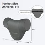 Coverado Car Headrest Pillow, Ergonomic Memory Foam Car Neck Pillow for Driving Seat with Adjustable Strap, Soft PU Leather Breathable Removable Cover Neck Support for Neck Pain Relief - Gray - Image 7