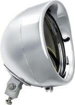 FATECIM Motorcycle 7" Round Headlight Bucket Housing with Visor 7 Inch LED Headlamp Shell Protective Cover Heavy Duty Universal for Harley Kawasaki Honda Yamaha Suzuki Chopper Cafe Racer Bobber Chrome - Image 7