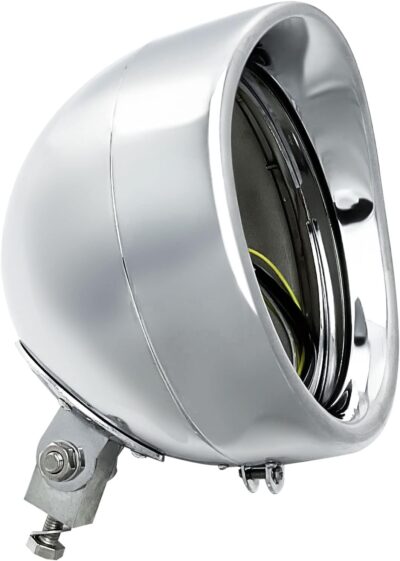 FATECIM Motorcycle 7" Round Headlight Bucket Housing with Visor 7 Inch LED Headlamp Shell Protective Cover Heavy Duty Universal for Harley Kawasaki Honda Yamaha Suzuki Chopper Cafe Racer Bobber Chrome - Image 7