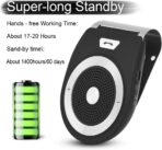 Bluetooth Car Kit Speakerphone,- Bluetooth Visor Clip Speakerphone Connect 2 Phones at Same Time - Image 2