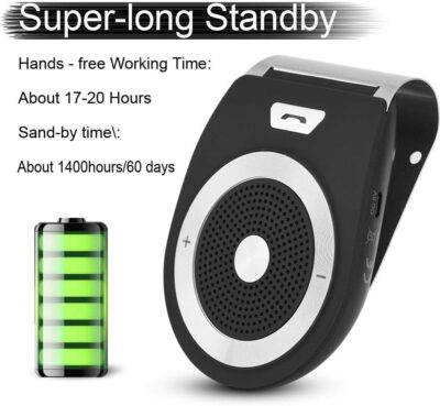 Bluetooth Car Kit Speakerphone,- Bluetooth Visor Clip Speakerphone Connect 2 Phones at Same Time - Image 2