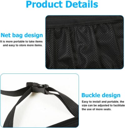 HZEL Car Trunk Organizer, Detachable Vehicle Backseat Storage Bag with 4 Compartments, Large Capacity Back Seat Organization Hanger with Lids, Space Saving Universal Automotive Accessories - Image 3